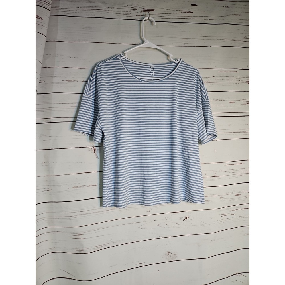 Anrabees Split Short Pajama Set Soft Women's Striped  Small‎